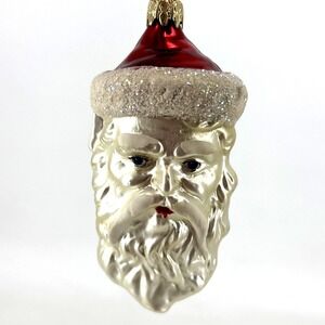 Rare‎ Old Santa Head Pine Cone Mica Decoration German Mercury Glass Christmas